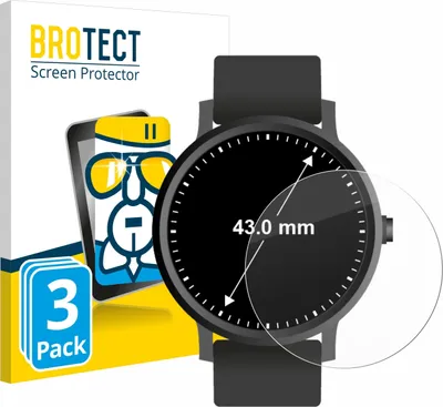 Produktbild von 3x BROTECT Schutzglas für Armbanduhren (Kreisrund, ø: 43 mm) Schutzfolie Panzer Folie Glas Display Schutz klar