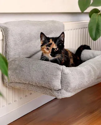 Produktbild von Katzenbett für Heizkörper Katzenliege zum Heizen Katzenhängemattenheizungen, grau