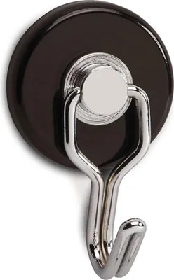 Produktbild von MAUL Magnet rund 2 Stück 5 kg Stahl Metall Ferrit mit haken 6 x 3.7 x 2.8 cm schwarz