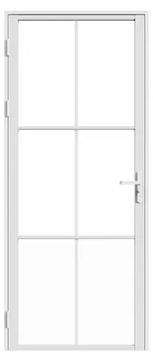 Produktbild von Tür-Set - wendbar - Aluminium & Sicherheitsglas - 204 x 73 cm - Weiß - SEROTO