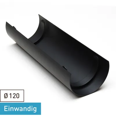 Produktbild von Raik Basic Thermoschild 120mm schwarz L: 460mm für Rauchrohr / Ofenrohr