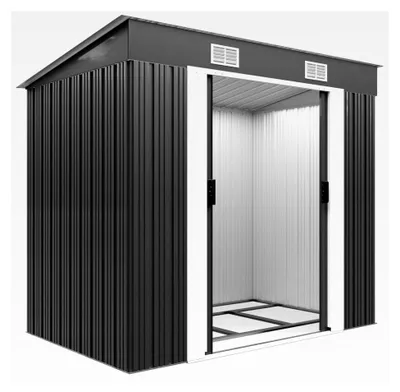 Produktbild von Metall Gerätehaus 2m² mit Fundament 200x125x180cm Schiebetür Anthrazit