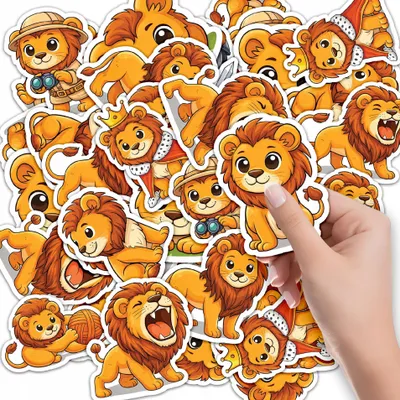 Produktbild von STICKER ETIKETTEN HEFT 10 St. - Tier Tiere Löwe Safari