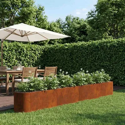 Zdjęcie produktu dla Maison Exclusive - Podwyższona grządka do ogrodu, wykonana ze stali odpornej na warunki atmosferyczne, wymiary: 360 x 40 x 40 cm
