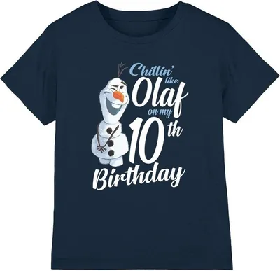 Produktbild von Frozen - "Chillin Like Olaf" T-Shirt für Kinder - 10. Geburtstag TV4289 (104) (Marineblau)