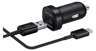 Immagine prodotto di Caricabatterie da auto Samsung, USB-C, ricarica rapida adattiva, colore nero, confezione multipla