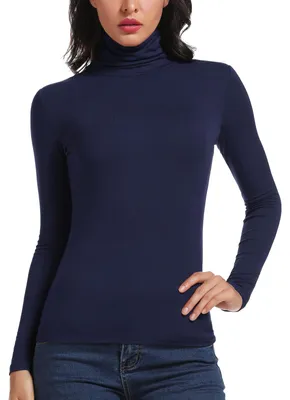 Productafbeelding van STARBILD Rolkraagpullover dames, langarmshirt, basic top met hoge hals