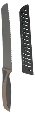 Produktbild von Brotmesser 33cm mit Klingenschutz beige/grau
