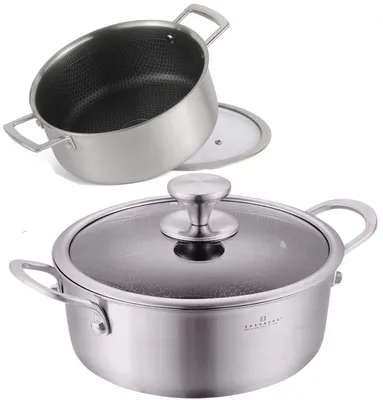 Obrázek produktu pro Edenberg Nerezový hrnec 24cm Honeycomb nepřilnavý povrch
