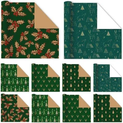 Produktbild von Famanu Geschenkpapier Set 10 Stück - Recycelbares Kraftpapier 50 x 70 cm