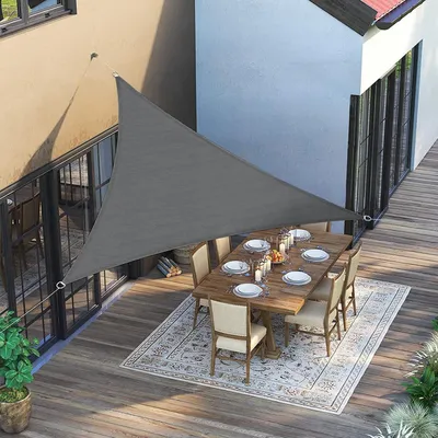 Produktbild von Sonnensegel fš¹r Garten/Balkon, atmungsaktives HDPE-Polyethylen, dreieckig, 3 x 3 x 3 m, anthrazit