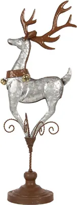 Produktbild von Clayre & Eef Dekorationsfigur Hirsch 24x24x68 cm Grau Metall