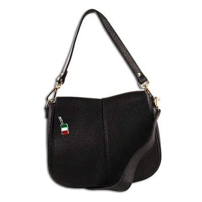 Produktbild von Florence Leder Tasche Schultertasche Umhängetasche schwarz OTM104S