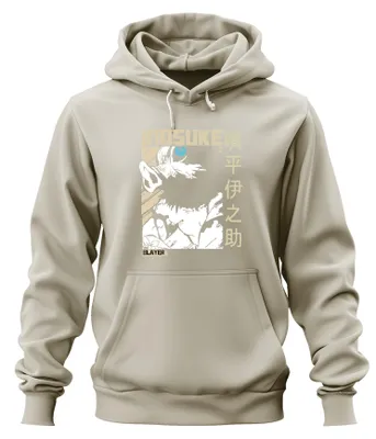 Imagen del producto de Máscara de jabalí de Inosuke, de la serie Demon Slayer, estilo anime, regalo para fans, moda urbana japonesa de los años 2000, sudadera con capucha uni, color natural, talla M