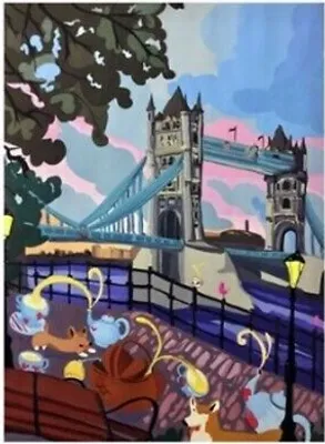 Produktbild von 50x40 cm Malen nach zahlen Set mit Holzrahmen Tower Bridge