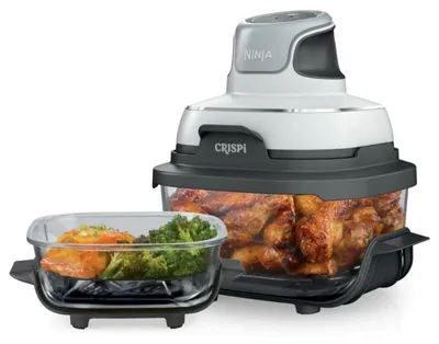 Obrázok produktu pre Hriankovač s horúcim vzduchom 4v1 Ninja CRISPi FN102EU, 1700W, 3.8 + 1.4 l, 70-185°C, TempWare, Keramické dosky, Bez PFAS, Prenosný dizajn, Biely