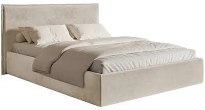 Produktbild von Selsey Softie Slim – Polsterbett 180×200 mit Bettkasten und Lattenrost, Velours, beige