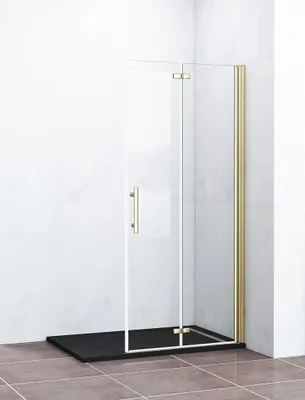 Produktbild von AICA Walk in Dusche 120x195cm 6mm NANO ESG-Glas Goldene für Duschwand ohne Tür Duschabtrennung Duschkabine Drehtür
