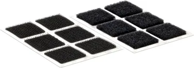Produktbild von VELCRO Klettquadrate Selbstklebend Haken und Flausch 25mm x 25mm x 24 sets Schwarz