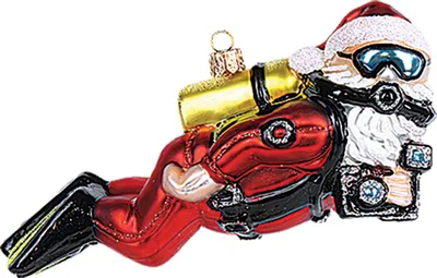 Produktbild von Christbaumschmuck Glas Taucher Weihnachtsmann 15cm rot