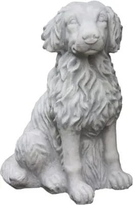 Immagine prodotto di Cane in pietra fusa per il giardino o la zona giorno, resistente al gelo, alle intemperie e nuovo, alto 30 cm, largo 20 cm, profondo 23 cm, circa 7 kg, PO-1922
