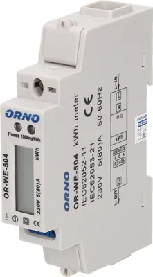 Obrázek produktu pro ORNO OR-WE-504, Elektronický, Výstupní výkon, Bílá, kWh, LCD, Modbus
