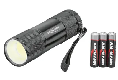 Zdjęcie produktu dla Latarka ANSMANN Action COB LED czarna 9,5 cm, 200 luksów, 175 lumenów, 1 W