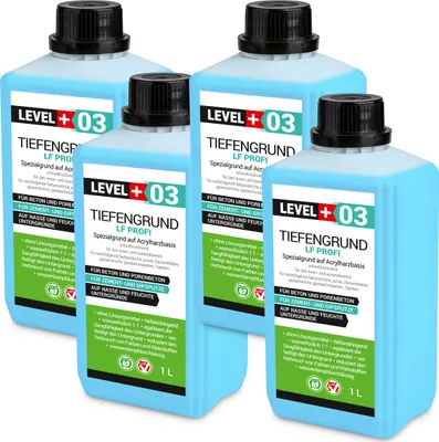 Produktbild von Tiefengrund LF Profi Grundierung 1:1 mit Wasser verdünnbar schnell trockend 4L LEVEL+ RM03