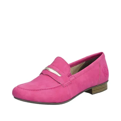 Produktbild von Rieker Damen Slipper Penny Loafer Ristspange Gummizug 51996, Größe:41 EU, Farbe:Pink