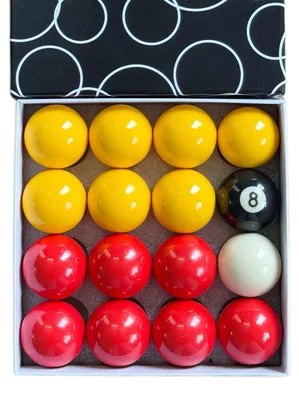 Imagen del producto de Elzusha - Juego de bolas de billar, color rojo y amarillo - 16 unidades para mesa de billar