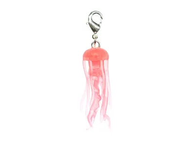 Produktbild von Qualle Quallen Charm Miniblings Anhänger Bettelarmband Charms pink rosa Gummi