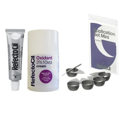 Produktbild von RefectoCil Henna 1.1 Graphit, Augenbrauen-Henna-Set, 15ml + RefectoCil Oxidant 3% Creme 100ml + Refectocil Anwendungsset Mini