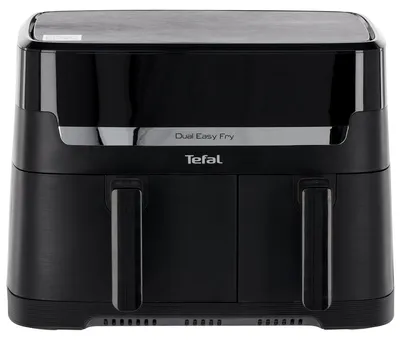 Produktbild von Tefal Easy Fry EY901N, Heißluftfritteuse, 8,3 l, Doppel, Schwarz, Berührung, Eigenständig