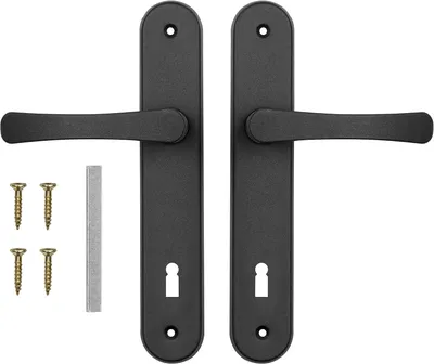 Produktbild von ADGO® Türknauf 90 mm Schlosseinsatz Schwarz Links Rechts Rechteckige Rosette