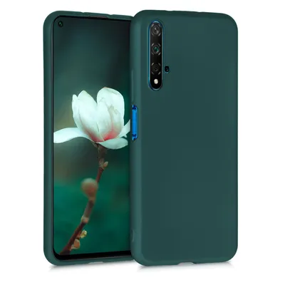 Immagine prodotto di kwmobile custodia compatibile con Huawei Nova 5T cover - cover protettiva in silicone scintillante metallizzato - custodia per cellulare Metallic Petrol