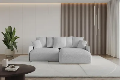 Produktbild von ALTDECOR Ecksofa mit Schlaffunktion und Bettkasten ONESK-L-v1 216x177x72 cm  Hellgrau - Corner Sofa Eckcouch Couch L-Form  angeordnet Schlafcouch Ausziehbar Wohnlandschaft