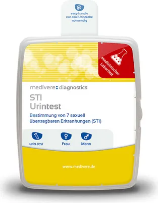 Immagine prodotto di test delle urine STI di medivere diagnostics - determinazione di 7 infezioni sessualmente trasmissibili (IST)