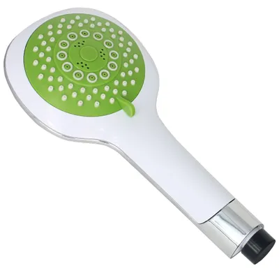 Immagine prodotto di Doccetta Sanlingo regolabile in 5 posizioni, diametro 120 mm, design verde, bianco e cromato