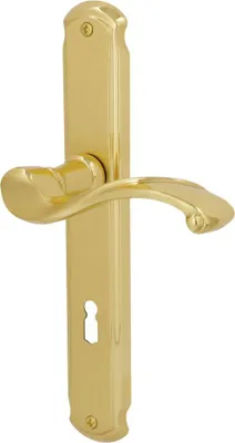 Produktbild von Alpertec BB-Langschildgarnitur Bianca Messing gold abgerundet