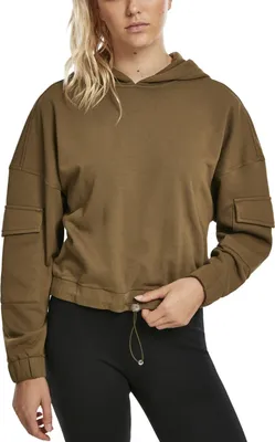 Immagine prodotto di Urban Classics Donna - Felpa corta con cappuccio oliv - XL