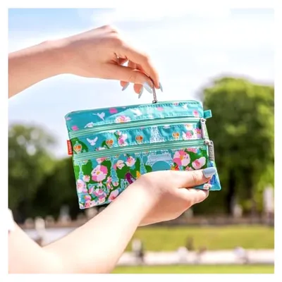 Produktbild von Tasche mit 3 Reißverschlüssen, 20 x 13 x 1 cm, Polyester, Parisienne 2, mehrfarbig