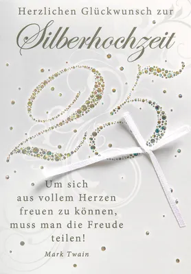 Produktbild von Silberhochzeit Glückwunschkarte im Format 115x17cm mit Umschlag