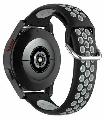 Produktbild von By Qubix passend für Garmin Venu 4 - 45 mm - Silikon-Sportarmband mit Schnalle - Schwarz + Grau