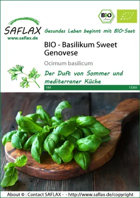 Productafbeelding van SAFLAX - - Zoete Genovese basilicum - 800 zaden - Ocimum basilicum