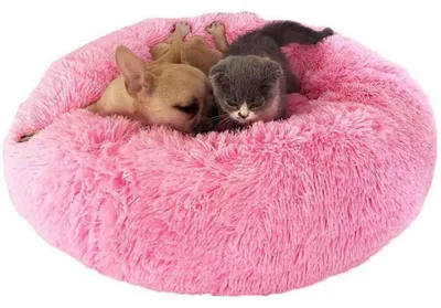 Produktbild von Donut Haustierbett Selbstwärmend Atmungsaktiv Flauschig 70cm Rosa