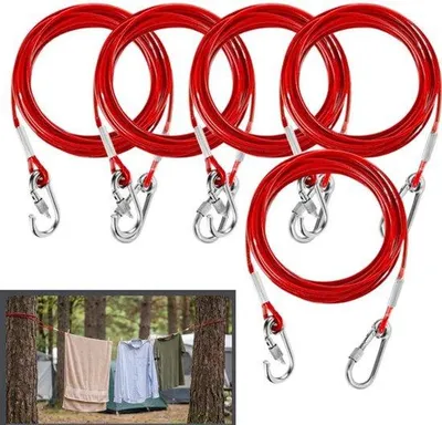 Productafbeelding van Afscheurtouw aanhanger, 5 stuks remtouw, aanhanger, scheurtouw, veiligheidstouw, aanhangertouw voor caravans en auto's (3 m x 2 mm)