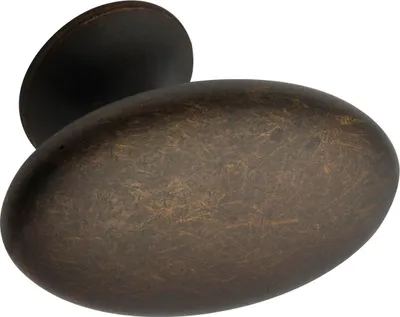 Image de Furnipart Bouton de meuble Simple largeur 60mm - bouton de meuble ovale, zamac marron antique