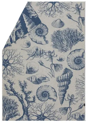 Produktbild von David Fussenegger Wohndecke Leinenmix Alba 'Submarine' 140 x 200 cm Marine - Blau