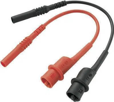 Produktbild von VOLTCRAFT MS-10-BK Sicherheits-Messleitungs-Set Lamellenstecker 4 mm Abgreifklemmen 10.00 cm Schwarz, Rot 1 St.