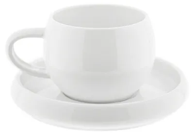 Produktbild von Lissa Bonna Kaffeetassen mit Untertellern - 12-teiliges-Set in Weiß, 215 ml